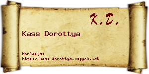 Kass Dorottya névjegykártya